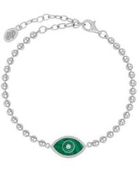Karma and Luck - Evil Eye Malachite Chain Bracelet - Lyst