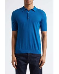 John Smedley - Roth Solid Sweater Polo - Lyst