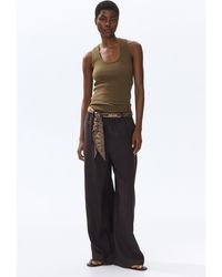 H&M - Scarf-Detail Linen-Blend Trousers - Lyst