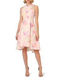 Adrianna Papell - Floral Jacquard High-low Dress - Lyst