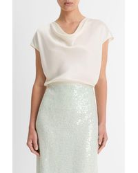 Vince - Silk Cowl Neck Blouse - Lyst