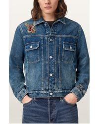 AllSaints - Exile Patch Denim Jacket - Lyst