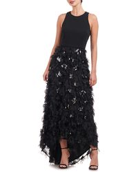 JS Collections - Sleeveless Paillette Ruffle Skirt Gown - Lyst