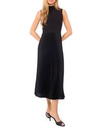 Halogen® - Mixed Media Sleeveless Midi Dress - Lyst