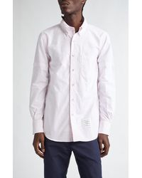 Thom Browne - Straight Fit Cotton Oxford Button-Down Shirt - Lyst