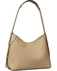Tory Burch - T Monogram Pebble Leather Messenger Bag - Lyst