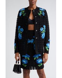 Dolce & Gabbana - Bluebell Floral Embroidered Crochet Cardigan - Lyst