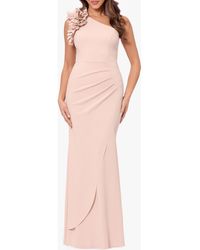 Xscape Evenings - Ruffle One-Shoulder Scuba Crepe Gown - Lyst