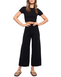 Petal & Pup - Ayers Crop Sweater & Wide Leg Pants Set - Lyst