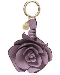 Kate Spade - Charming Smooth Leather Flower Key Fob - Lyst