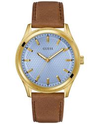 Guess - Suit & Time Collection Ice Leather Strap Watch, 44Mm - Lyst