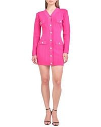 Endless Rose - Padded Shoulder Long Sleeve Sweater Minidress - Lyst