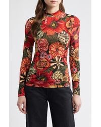 FARM Rio - Flowershop Long Sleeve Mock Neck Jersey Top - Lyst