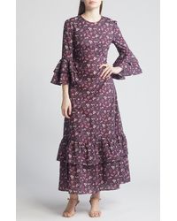 Liberty - Gala Floral Tiered Cotton Maxi Dress - Lyst