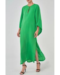 ocean + main - Kimono Sleeve Silk Dress - Lyst