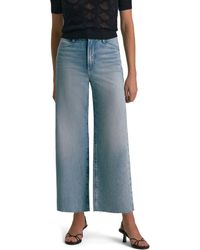 FAVORITE DAUGHTER - The Mischa Raw Hem Super High Waist Wide Leg Jeans - Lyst