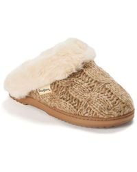 Dearfoams - Nicki Knit Scuff Cable Knit Slippers - Lyst
