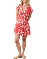 Marine Layer - Camila Print Button Front Hemp Blend Minidress - Lyst