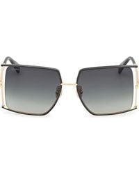 Max Mara - 68Mm Gradient Oversize Rectangular Sunglasses - Lyst