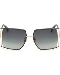 Max Mara - 68Mm Gradient Oversize Rectangular Sunglasses - Lyst