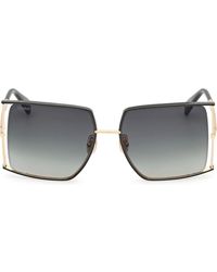 Max Mara - 68Mm Gradient Oversize Rectangular Sunglasses - Lyst