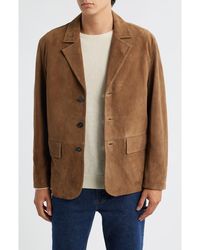 FRAME - Suede Blazer - Lyst