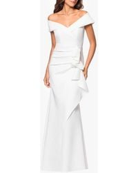 Xscape Evenings - Off The Shoulder Ruffle Scuba Crepe Gown - Lyst