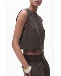 Mango - Sleeveless Back Button Crop Top - Lyst