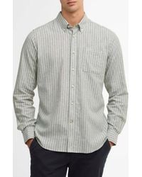 Barbour - Nelson Tailored Fit Stripe Linen & Cotton Button-Down Shirt - Lyst