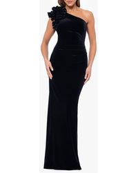 Xscape Evenings - One-Shoulder Ruffle Stretch Velvet Gown - Lyst
