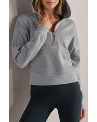 Rhone - Signature Cotton Blend Rib Half Zip Hoodie - Lyst
