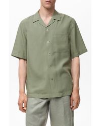 Mango - Regular Fit Short Sleeve Tencel Lyocell Button-Up Shirt - Lyst