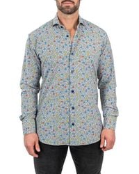 Maceoo - Einstein Stretch Tetris Button-Up Shirt - Lyst