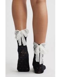 High Heel Jungle - Lace Trim Cotton Blend Crew Socks - Lyst