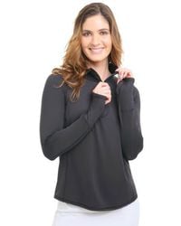 BloqUV - Long Sleeve Sun And Uv Protection Relaxed Mock Zip Top - Lyst