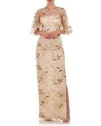 JS Collections - Daphne Embroidered Sequin Column Gown - Lyst