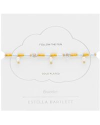 Estella Bartlett - Faux Pearl & Flower Miyuki Bracelet - Lyst