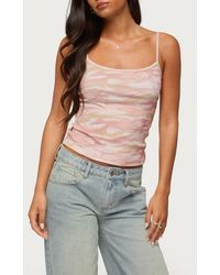 Edikted - Ciellah Camo Print Stretch Cotton Camisole - Lyst