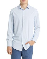 Mizzen+Main - Mizzen+main Leeward Trim Fit Check Print Performance Stretch Button-up Shirt - Lyst