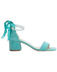 Forever & Always Shoes - Illy Low Block Heel Sandals With Pearls - Lyst