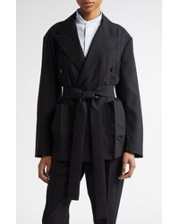Setchu - Origami Belted Virgin Wool Blend Jacket - Lyst