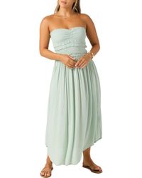 O'neill Sportswear - Devyn Smocked Strapless Midi Dress - Lyst