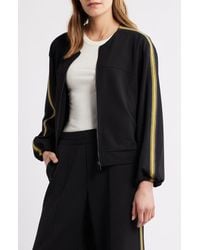 Wit & Wisdom - Stripe Trim Front Zip Jacket - Lyst