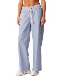 Edikted - Stripe Wide Leg Drawstring Cotton Pants - Lyst