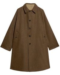 Fortela - Stanford Herringbone Wool Double-Faced Single-Breasted Coat - Lyst