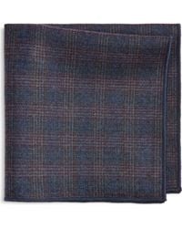 CLIFTON WILSON - Plaid Wool Pocket Square - Lyst