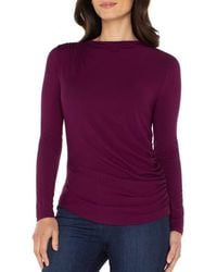 Liverpool Los Angeles - Long Sleeve Ruched Knit Top - Lyst