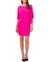 Chaus - Rhinestone Trim Cape Overlay Dress - Lyst