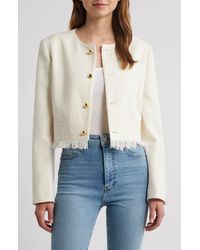 FRAME - The Fringe Trim Tweed Jacket - Lyst