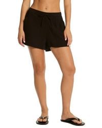 Sea Level - Sunset Beach Cotton Gauze Cover-Up Shorts - Lyst